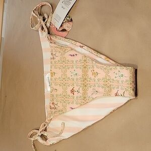 Agua Bendita x Target, Size XL (16) Low Rise Cheeky Floral/Striped Bikini Bottom